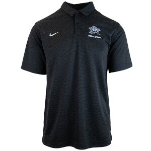 Men's Nike Utah State Aggie Bull Heather Striped Polo